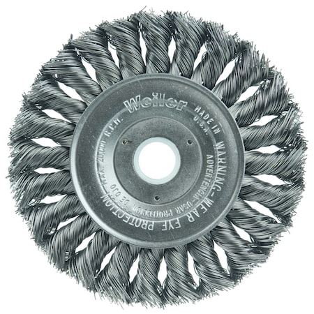 Weiler 4" Standard Twist Knot Wire Wheel, .014" Steel Fill, 5/8"-1/2" 8045